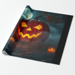 Papel de Presente de Halloween de Abóbora Realista