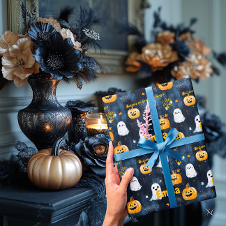 Papel de Presente de Halloween Personalizado com N