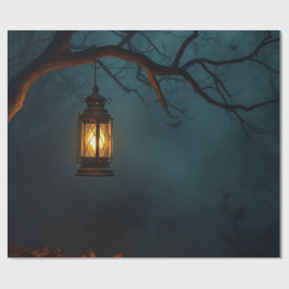 Papel de Presente de Lanterna de Halloween Assusta