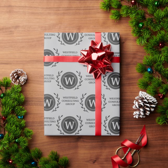 Papel de Presente de Luxo com Monograma para Prese (Presente de Natal)