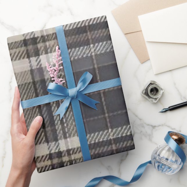 Papel de Presente de Luxo Masculino Moderno Xadrez (Presentear)