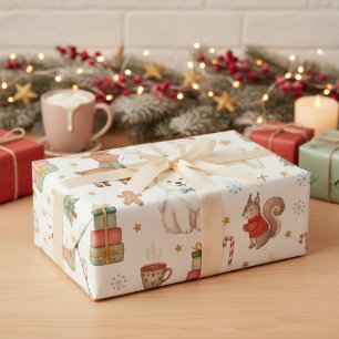 Papel de Presente de Natal Amigos Festivos Encanta