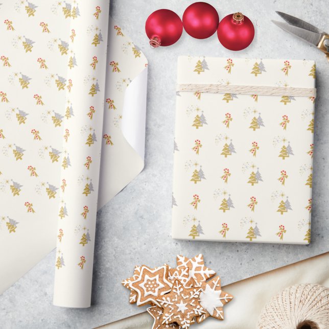Papel de Presente de Natal Árvore de Natal com Lis (Criador carregado)