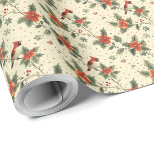 Papel de Presente de Natal Cardinal Poinsettia Fes