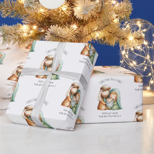 Papel de Presente de Natal Cena de Natividade (Feriados)