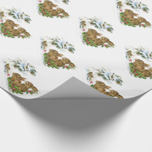 Papel de Presente de Natal/Coelhos e Pássaros