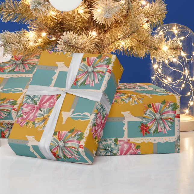 Papel de Presente de Natal com Fita Retro (Feriados)