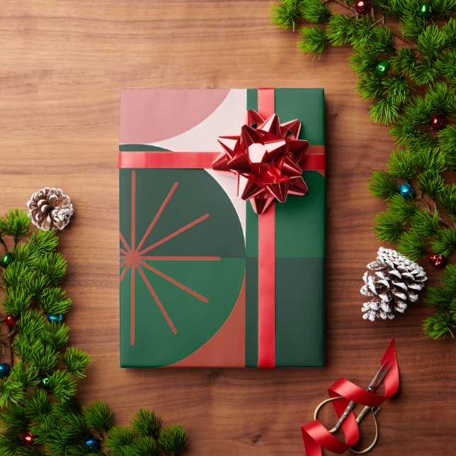 🎁 Papel de Presente de Natal com Padrão de Grade  (Presente de Natal)
