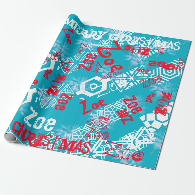 Papel de Presente de Natal Country com Nome Mutáve (Desenrolado)