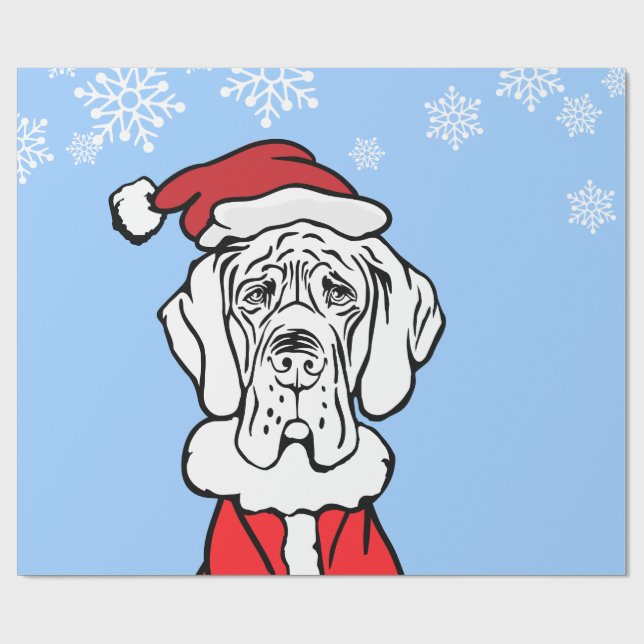 Papel de presente de Natal de Dogue Alemão (Aberto)
