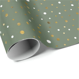 Papel de Presente de Natal Faux com Pontos de Folh