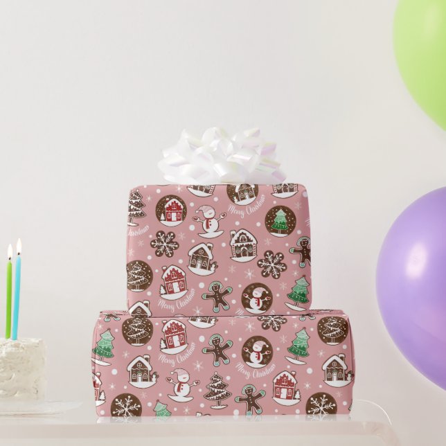 Papel de Presente de Natal Fofo de Férias (Presentes para festas)