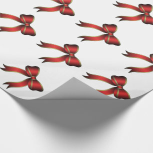 Papel de Presente de Natal/Laços Vermelhos e Doura