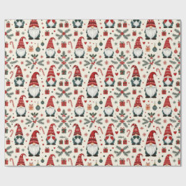Papel de Presente de Natal Moderno com Gnomo Bonit