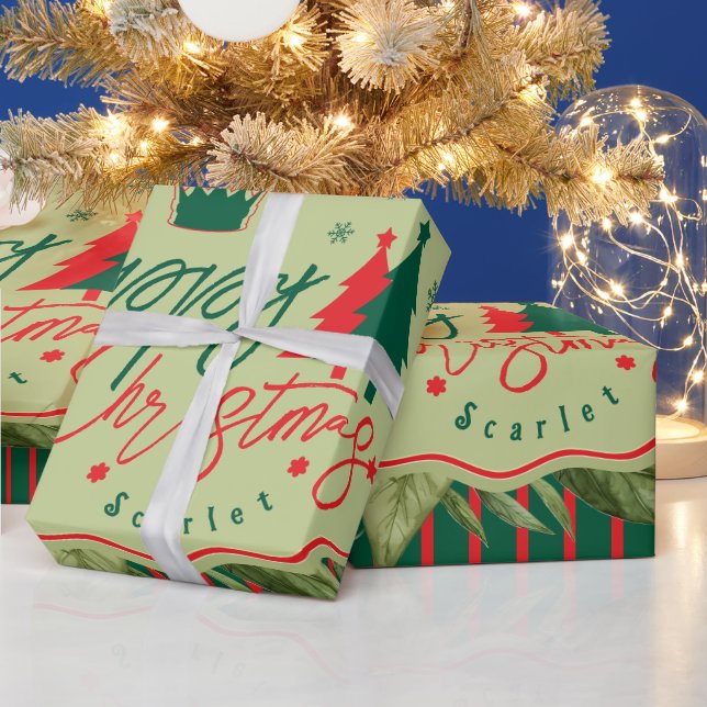 Papel de Presente de Natal Personalizado Com Nome (Feriados)