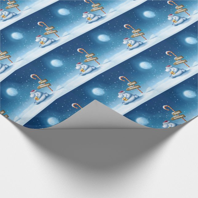Papel de Presente de Natal/Ursinho Polar de Natal (Ponta)