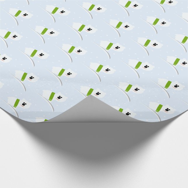 Papel de Presente de Natal Urso Polar Bebê Fofo (Ponta)