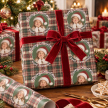 Papel de Presente de Natal Xadrez Personalizado co