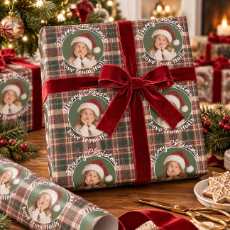 Papel de Presente de Natal Xadrez Personalizado co
