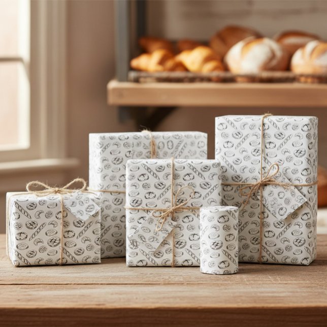 Papel de Presente de Padaria Desenhado à Mão (Criador carregado)