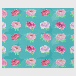 Papel de Presente de Peônias em Aquarela