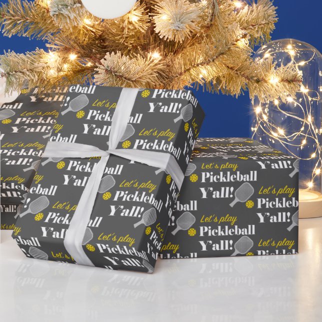 Papel de Presente de Pickleball Vamos Jogar Pickle (Feriados)