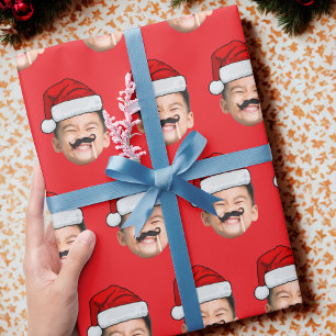 Papel de Presente de Rosto com Chapéu de Papai Noe