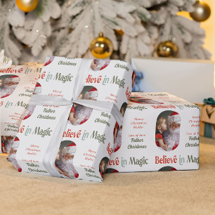 Papel De Presente De Santa Acredite na Foto de Lozenge Arredondada M