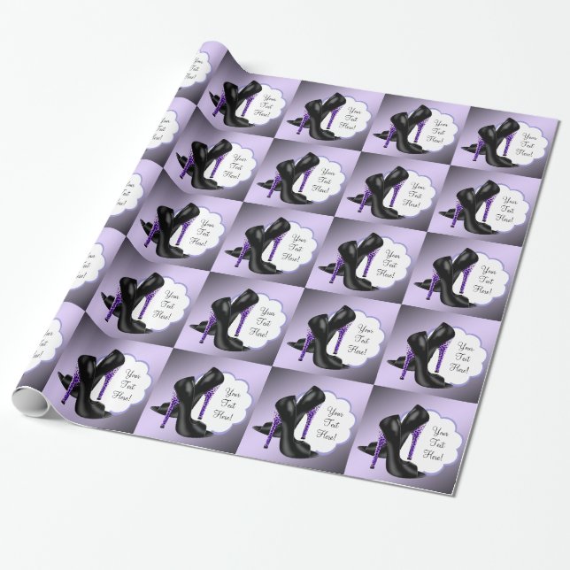 Papel de Presente de Sapato de Salto Alto Leopardo (Desenrolado)