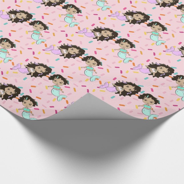 Papel de Presente de Sereias Bonitas e Confeitos (Ponta)