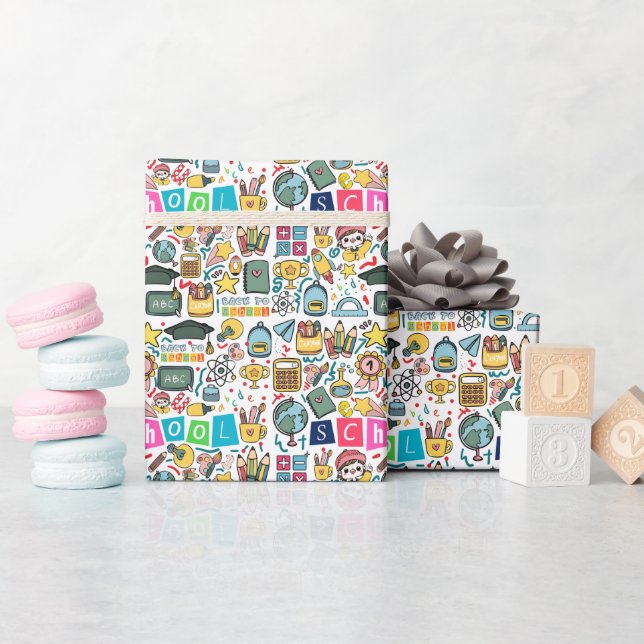 Papel De Presente De Volta às Aulas (Chá de bebê)