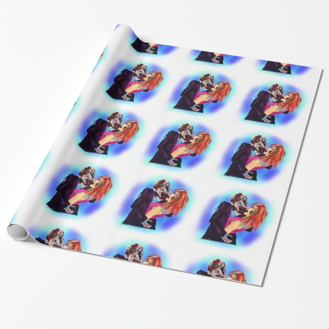 Papel de presente de Zombies de quadrinhos que gos (Desenrolado)