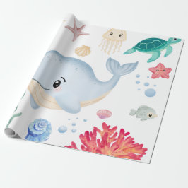 Papel De Presente Debaixo do mar 