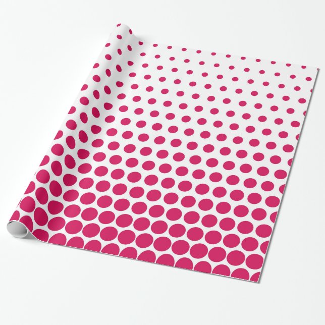Papel De Presente Debian Red Bolinhas Modern White (Desenrolado)