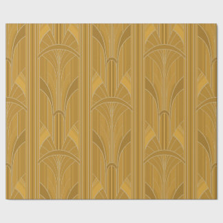Papel De Presente Deco de arte do ouro20s - Dourado amarelo
