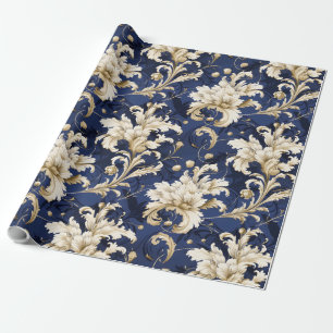 Papel De Presente Decor Elegante Barroco e Damasco: Ornamentado de V