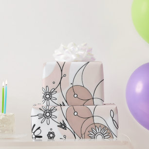 Papel De Presente Decoração Castanho-Abstrato de-Boho Moderno