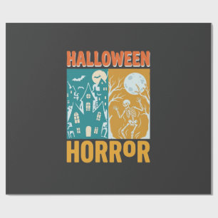 Papel De Presente Decoração de Casa Assombrada de Halloween Lua Esqu