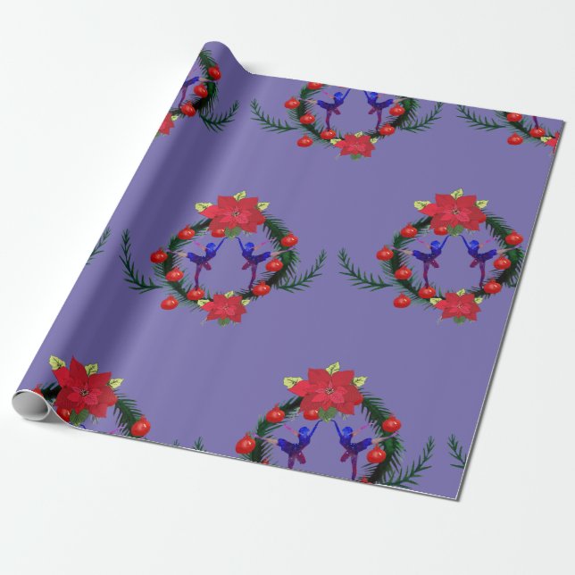 Papel De Presente Decoração de férias da bailarina (Desenrolado)