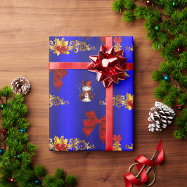 Papel De Presente Decoração de Natal Azul