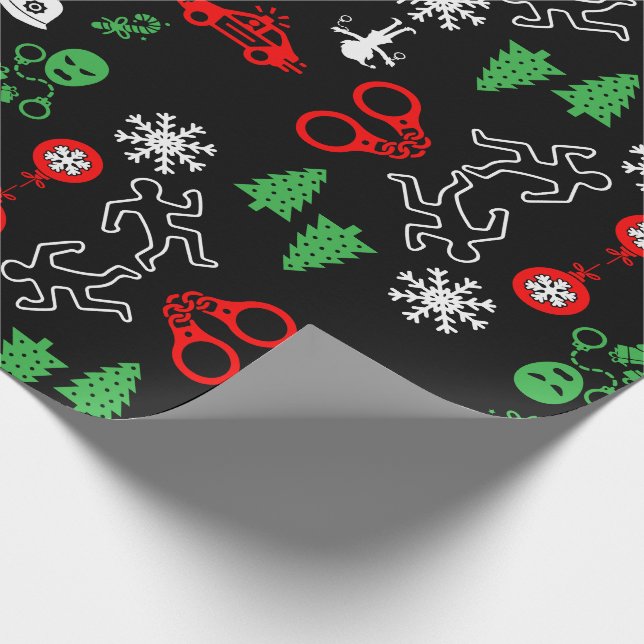 Papel De Presente Decoração de Natal da Polícia (Ponta)