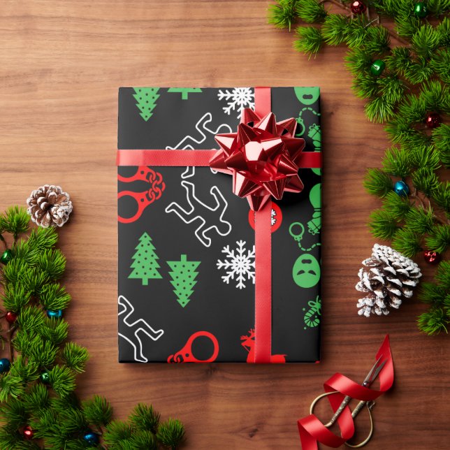 Papel De Presente Decoração de Natal da Polícia (Presente de Natal)