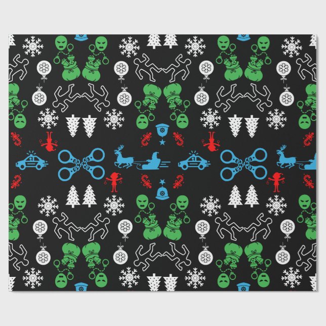 Papel De Presente Decoração de Natal da Polícia (Aberto)
