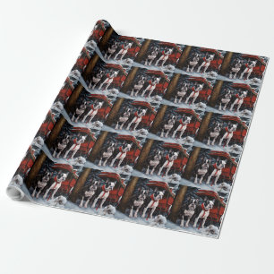 Papel De Presente Decoração de Natal de Trenó Nevado do Boston Terri