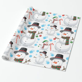 Papel De Presente Decoração de Natal homem de neve