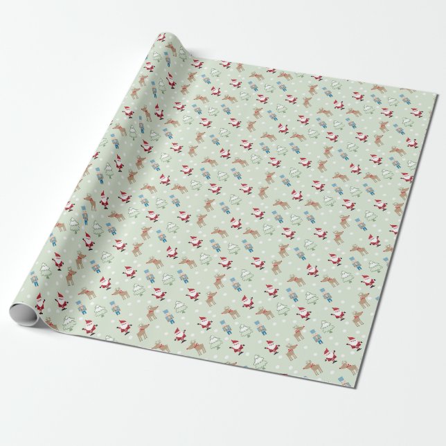 Papel De Presente decoração do papai noel (Desenrolado)