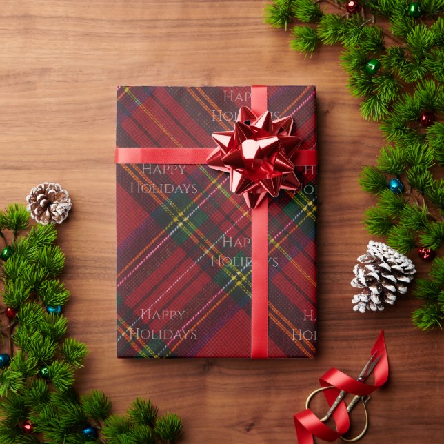 Papel De Presente Decoração Personalizada de Xadrez Feliz Natal (Presente de Natal)