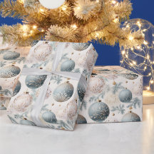 Decorações de Árvores de Natal Azul e Branco Paste