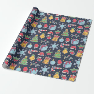 Papel De Presente Decorações de Natal Fofo Padrão de Desenhos