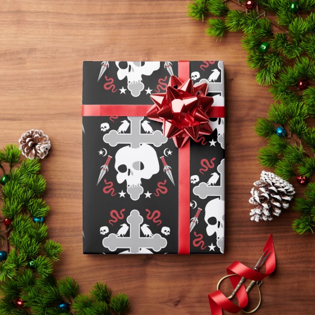 Papel De Presente Decorativo Gótico (Presente de Natal)